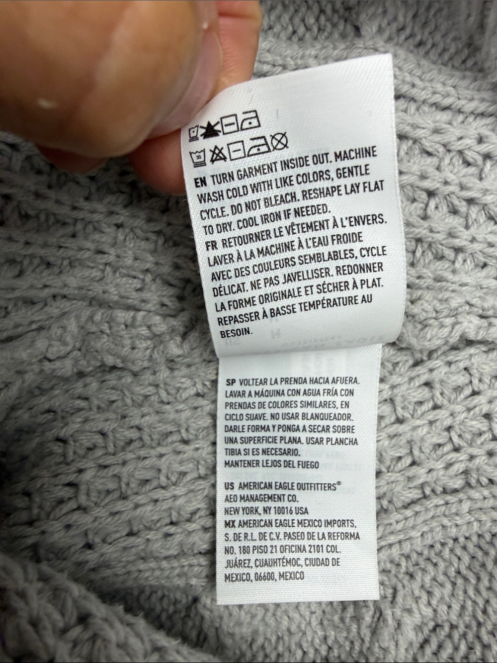American Eagle Outfitters Gray Crewneck Sweater with Yellow Stripe Accents - Picture 7 of 10